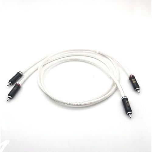 Hifi 5N OCC Copper Silver Plated RCA to RCA Cable RCA plug to rca Male audio Cable/balance Cable