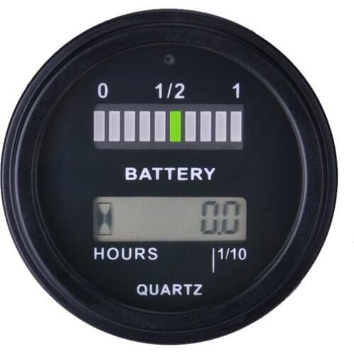 Battery Gauge AGM GEL FeliPO4 VOLT Meter Battery Indicator with Hour Meter FOR Motorcycle ATV Tractor Cleaning Machine