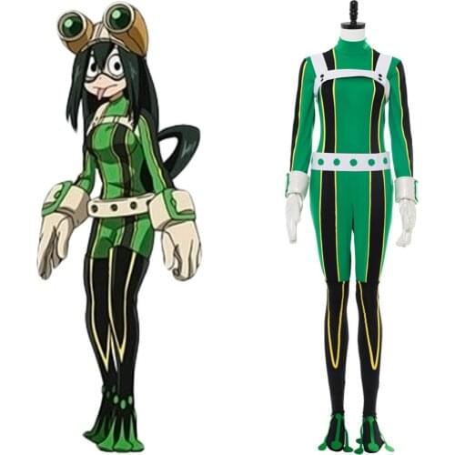 Boku no Hero Academia My Hero Academia Cospaly Tsuyu Asui Cosplay Costume Outfit Halloween Carnival Costumes