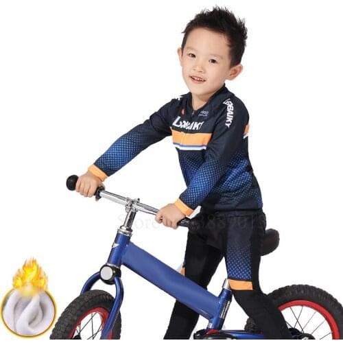 Winter Boy Cycling Clothes Ciclismo Children Bicycle Jersey Set Mtb Bike Uniform Girl Thermal Warmer Kids Sportswear Riding Suit