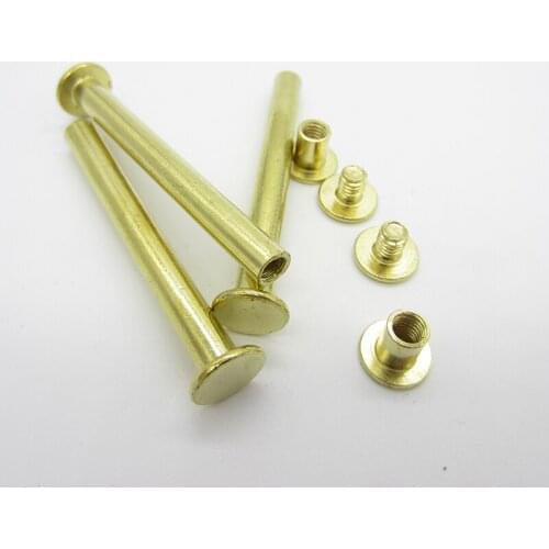 M5 copper plated rivet children, photo album binding screws, book staples, books, Nut&Bolt docking screws M5 * 6/8/10/12