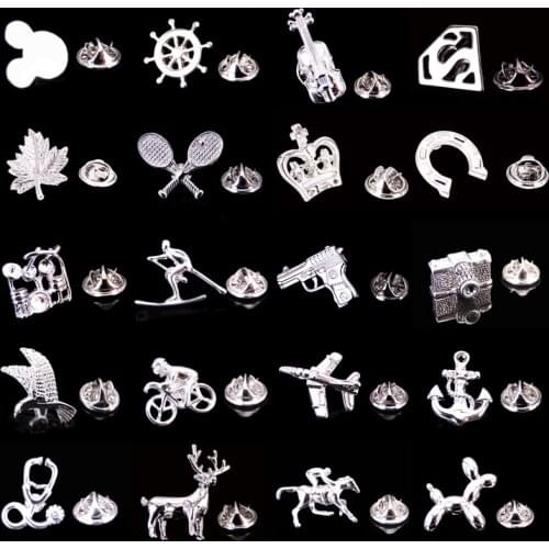 WN summer new brass material electroplating silvery brooch mens Lapel Pin fashion mens and womens scarf hat backpack badge