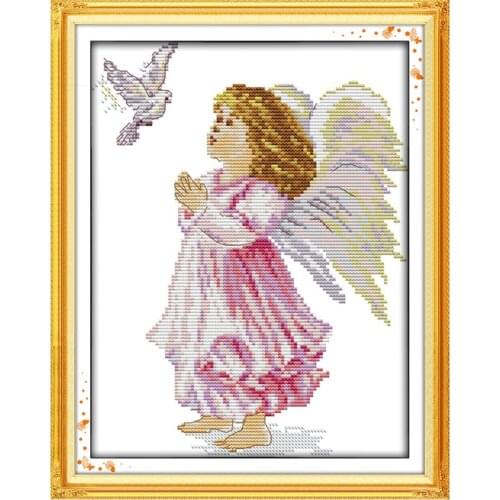 The angel of peace (2) cross stitch kit 11ct count print canvas hand sew cross-stitching embroidery DIY handmade needlework