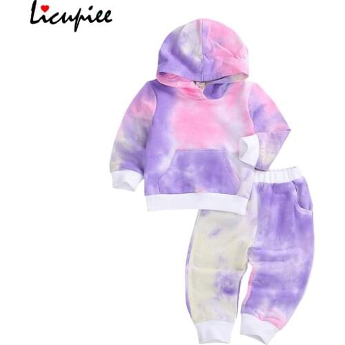 Girls Outfits Baby Boys Clothes for Kids Clothing Toddler Children Jogging Tie Dye Print Casual Sports Suit Children 1-6 Years