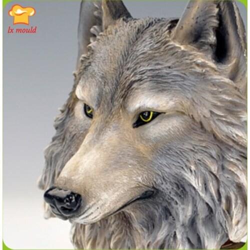 New Large Wolf Head Silicone Baking Mold Creative Resin Plaster Animal Head Decoration Tool Cake