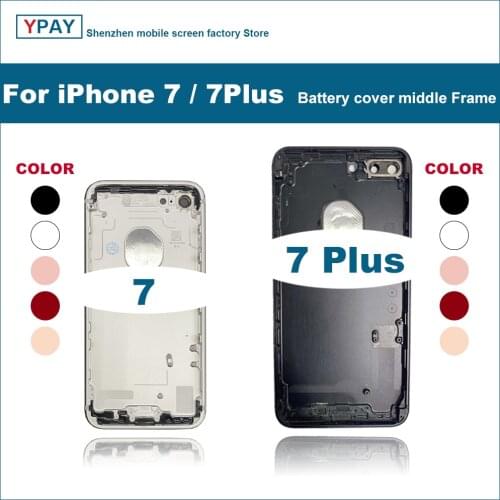 New Housing For iPhone 7 Battery Back Cover + Middle Chassis Frame + SIM Tray + Side Key Parts For iPhone 7 Plus