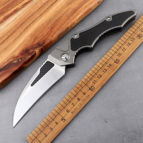 Hawk Knife D2 Steel Blade Aero Aluminum + Carbon Fiber Handle Outdoor Tactical Hunting Defense Knife Tool Kitchen Folding knife