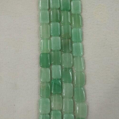 Wholesale 42pcs/lot Fashion good quality natural green aventurine Rectangle shape 13x18mm Beads charms for jewelry Making free