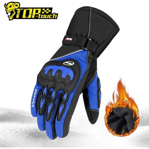 VEMAR Motorcycle Gloves Winter Waterproof Moto Gloves Thermal Fleece Lined Winter Touch Screen Non-slip Motorbike Riding Gloves