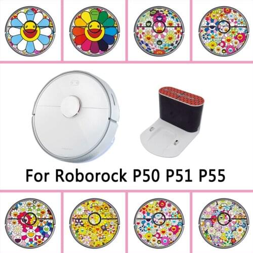 Provide Customized Custom Flower Sticker for Roborock P50 P51 P55 Robot Robotic Vacuum Cleaner Beautifying Skin Accessories
