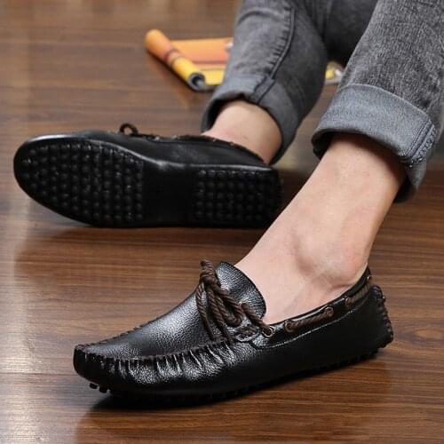Spring and autumn high quality mens leather cow leather casual shoes fashion soft driving shoes zapatos hombre Сандалии EU38-44