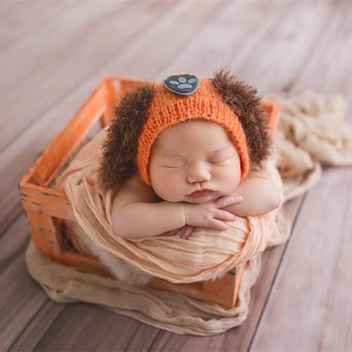 Kitting Hats Pattern Newborn Girl Doggy Bonnet Lovely Animal Bonnet Baby Boy Hat Newborn Hat photography Props