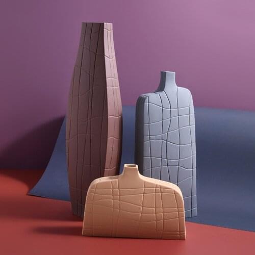 Nordic geometric irregular vase Morandi designer art model room flower display cabinet decorations