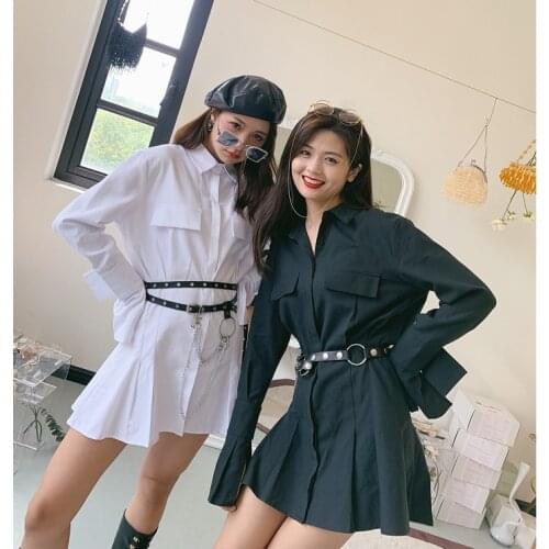 Spring Summer Harajuku Gothic Women Fashion Black Long Sleeve Dress Hot Girl V-Neck Temperament Slim Sweet Kawaii Dress