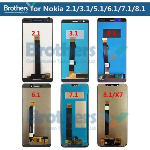 LCD Screen for Nokia 8.1 7.1 6.1 5.1 3.1 2.1 LCD Display for Nokia 8.1 X7 LCD Assembly Touch Screen Digitizer Tested Working Top