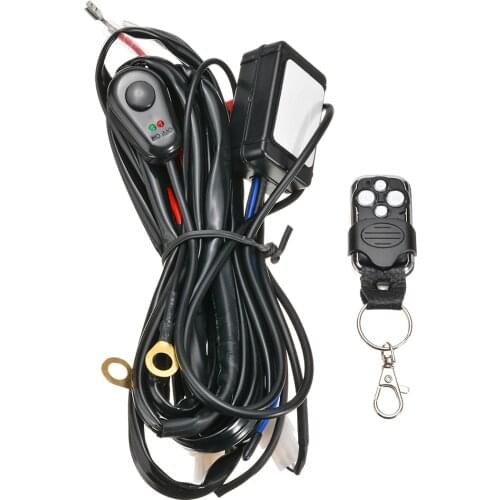 1set 12V Car Wiring Harness Kit With Wireless Remote Control Transmitter LED Light Bar Wiring Harness ATV SUV 2 Lead