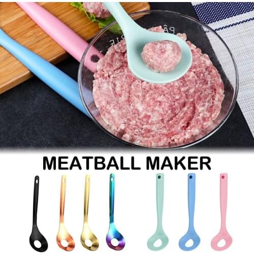 1pcs Non-Stick Creative Meatball Maker Spoon Meat Baller Elliptical Leakage Hole Meat Ball Mold Meat Tool Kitchen Utensil Gadget