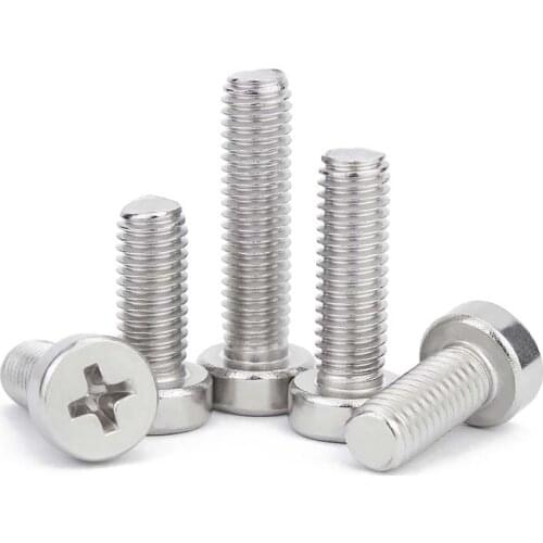 10/50 M2.5 M3 M4M5 M6 304 A2-70 Stainless Steel GB822 Phillips Cheese Head Screw Cross Thin Low Short Cap Round Column Head Bolt
