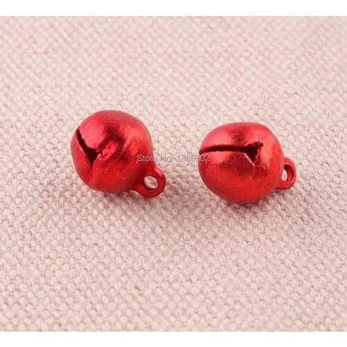 100pcs/lot Red Color 9mm small bell Jingle Bells Loose Beads Jewelry Pendant Christmas Decoration