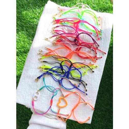 20Pcs Newest Colorful Adjustable String Woven Rope Cord for Connectors Charms Bracelets Jewelry Making Findings
