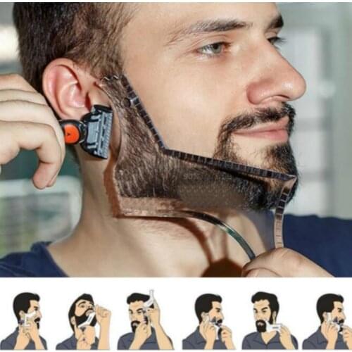 2021 Men Beard Template StylingTool Double Sided Beard Shaping Comb Beauty Tool Shaving Hair Removal Razor Tool for Men