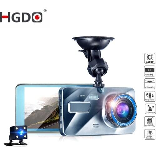 HGDO 4 inch Dash cam Full HD 1080P Car dvr camera Dual Lens Night vision Recorder 2.5D mirror Video Registrator Camcorder DVRS