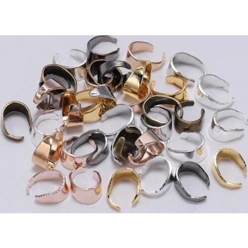 50Pcs 7 Color Pendant Clips Pinch Bail Clasps Buckle Charm Necklace Hook Connector For DIY Jewelry Making Findings Accessories