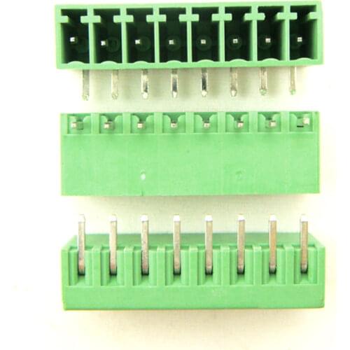50pcs/lot) 15EDG-3.5-8P Bend Pin PCB Screw Terminal Block Connector 3.5mm Pitch 8 Pins Plug in
