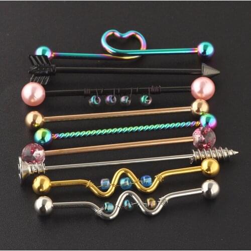 9x Tiny Tragus Earring Bar Stud Barbell Body Piercing Jewelry