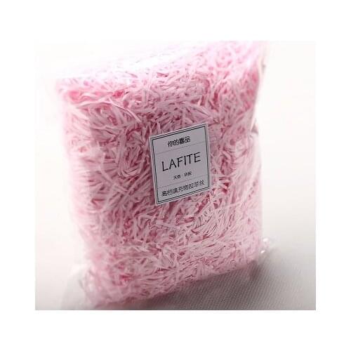 Free shipping 100g/lot light pink Natural lafite grass shredding creative candy box gift box filler wedding supplies