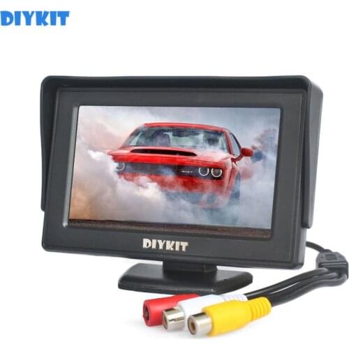 DIYKIT 4.3" Color TFT LCD Car Rear View Monitor Parking Rearview Monitor with 2CH Video Input