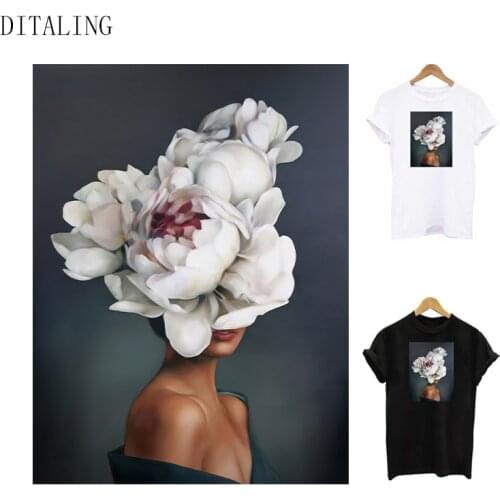 Flower Patch Women Sticker Thermo Patch Iron On Transfer For Hoodie T-Shirt A-Level DIY Non-Toxic Washable Thermal Sticker