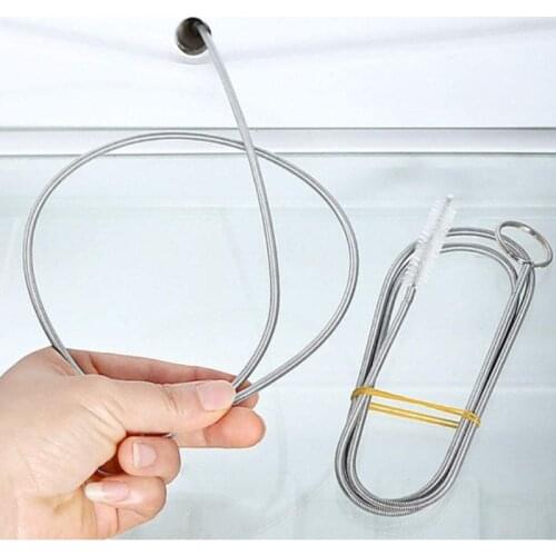 Stainless Steel Refrigerator Drain Dredge Refrigerator dredge Flexible Peeling Fridge Coil Brush Frige Drain Hole Cleaning Brush