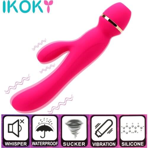 IKOKY Sucking Vibrator Oral Sex Licking Female Nipple Massage Silicone Masturbator Sex Toys For Woman Clitoral G-spot Stimulator