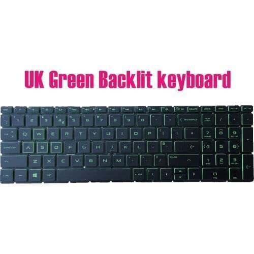 UK Green Backlit keyboard for HP Gaming 15-cx/15-cx0001na/15-cx0015na/15-cx0999na