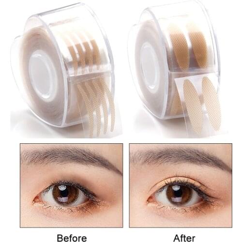 600pcs/Box Eyelid Tapes Women Face Makeup Double-Fold Eyelid Adhesive Stickers Seamless Invisible Waterproof Beige Net-Shape S/L