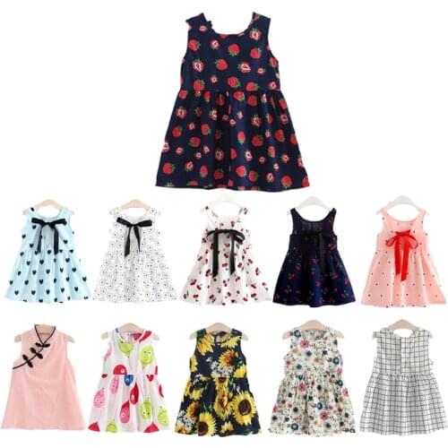 Summer Girls Princess Dresses Elegant Chinese Cheongsam Sunflower Cherry Strawberry Dress Kids Clothes for 2 3 4 5 6 7 8 Years
