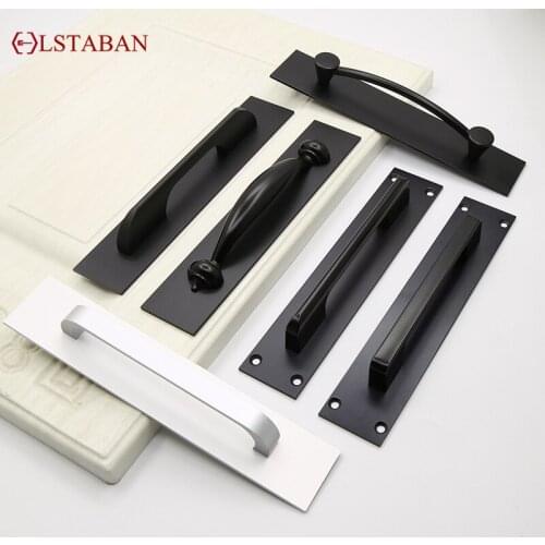 LSTABAN Punch-free Aluminum Alloy Door Handle Sliding Glass Door Knobs Furniture Hardware Handles Cabinet Closet Large Handles