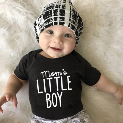 Moms Little Boy Cute Newborn Baby Bodysuit Cotton Short Sleeve Baby Boy Girl Onesies Jumpsuit Body Baby Infant Rompers Clothes