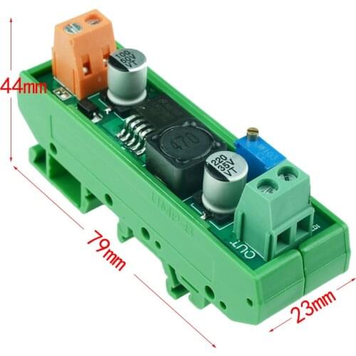 DIN Rail mount LM2596 LM2596S ADJ Power supply module DC-DC Step-down module 5V/12V/24V adjustable Voltage regulator 3A