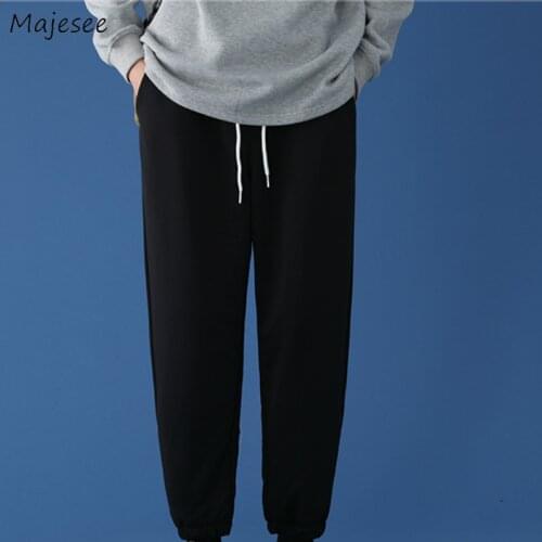 Men Pants Autumn Male Trousers Solid Simple Mens Sweatpants Elasticity Drawstring Track Outwear Causal BF Ulzzang 3XL All-match