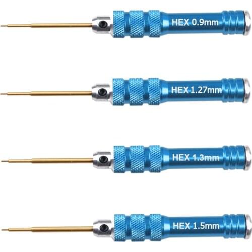 HSS Blue Handle Hex Screwdriver Tool Set Steel Titanium Plating Hex Screwdriver Tool Set for RC Helicopter Repair Tools