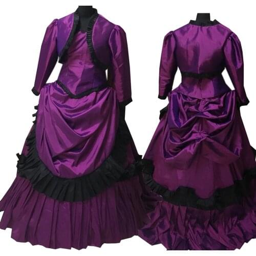2020 New purple victorian Halloween Cosplay dress Colonial Georgian Renaissance Gothic Historical dress D-551