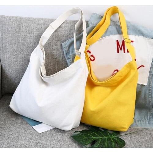 Women Solid Color Canvas Shoulder Bag Adjustable Strap Handbag Storage Pouch Large Capacity Single shoulder женские сумки الكتف