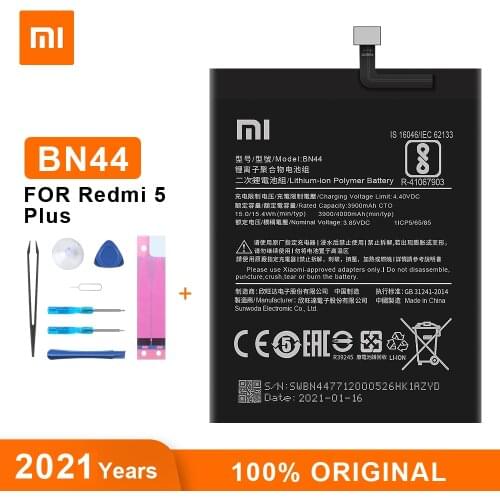 Xiao Mi Original Battery BN44 4000 mAh for Xiaomi Redmi 5 Plus 5.99 inches High Quality Phone Replacement Batteries