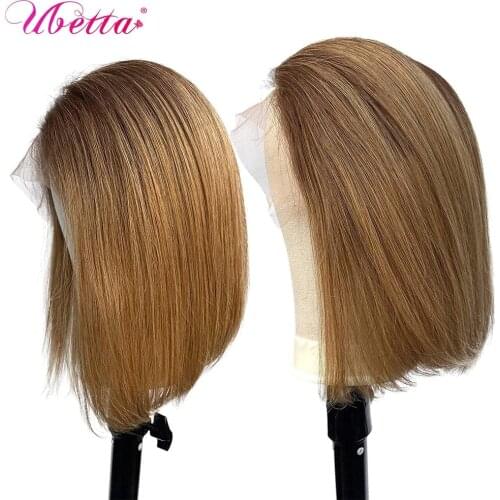 Highlight Wig Human Hair 13x6 Lace Bob Wigs Straight Lace Frontal Wigs Brazilian Remy Colored Short Bob Ombre Human Hair Wig