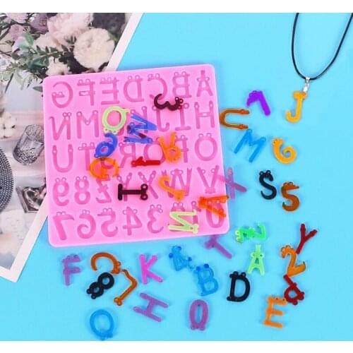 Alphabet Epoxy Resin Mold English Letters Number Pendant Casting Silicone Mould DIY Crafts Jewelry Making Tools