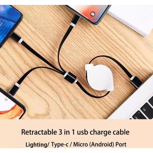 Portable 3 in 1 USB Cable Type C Cable For Samsung Xiaomi redmi note 10s Cable for iPhone 12 11 Pro Max Charger Micro USB Cables