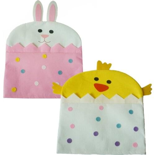 Easter Supplies Easter Bunny Chick Chair Cover Chair Back Cover Chair Protection Cover Dining Room Chair Back Cover Home Decorat