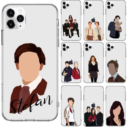 The Vampire Diaries Damon CARTOON ART Phone Case Transparent for iPhone 6 7 8 11 12 s mini pro X XS XR MAX Plus cover funda